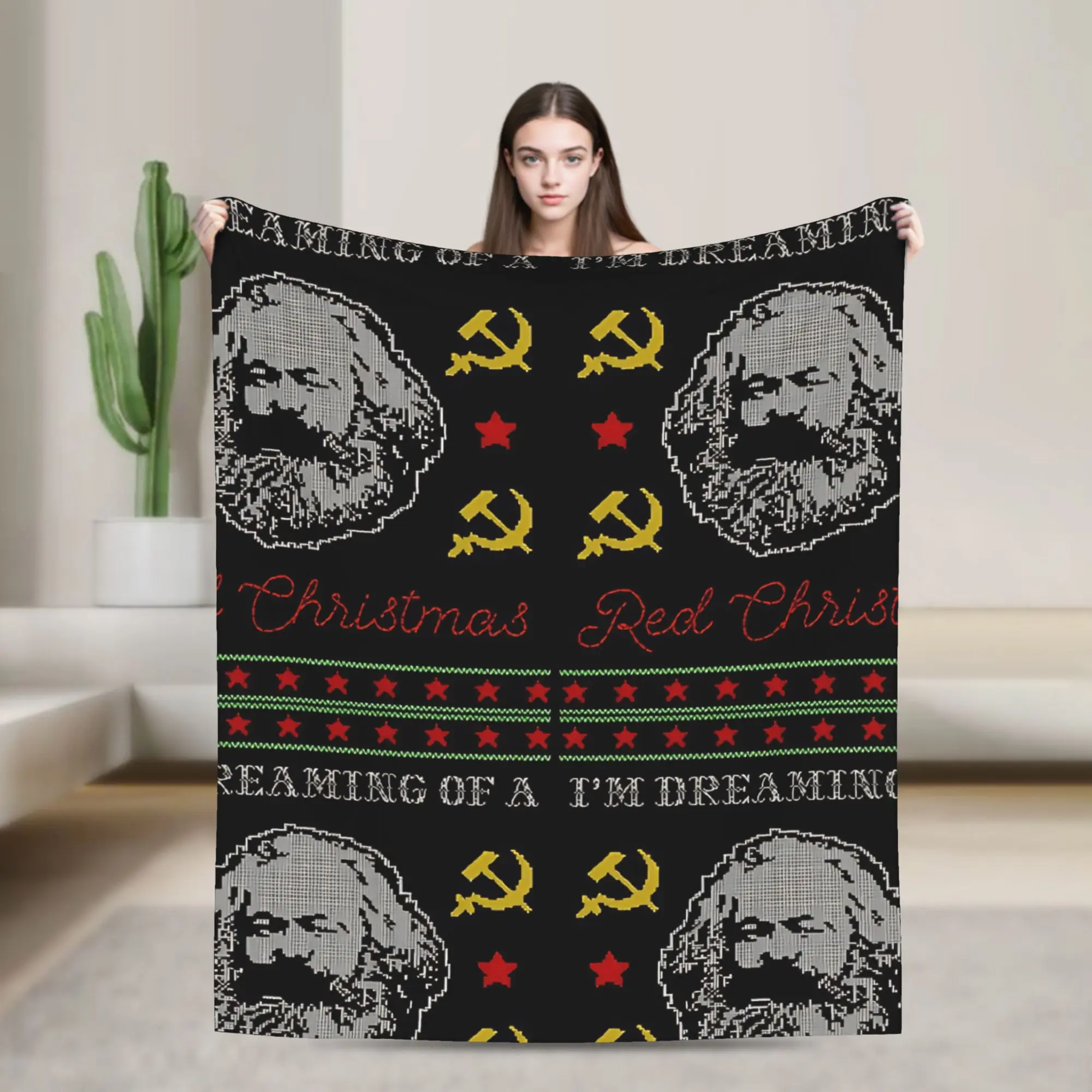 

Теплые одеяла для путешествий Karl Marx I Am dreaming of a red Christmas Плед Фланелевое покрывало для домашнего декора Диван-кровать