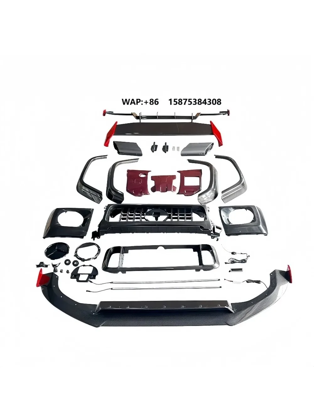 Upgraded R Style Dry Carbon Fiber Body Kit Including Front and Rear Lip Spoilers for G900 W464 G63 G500