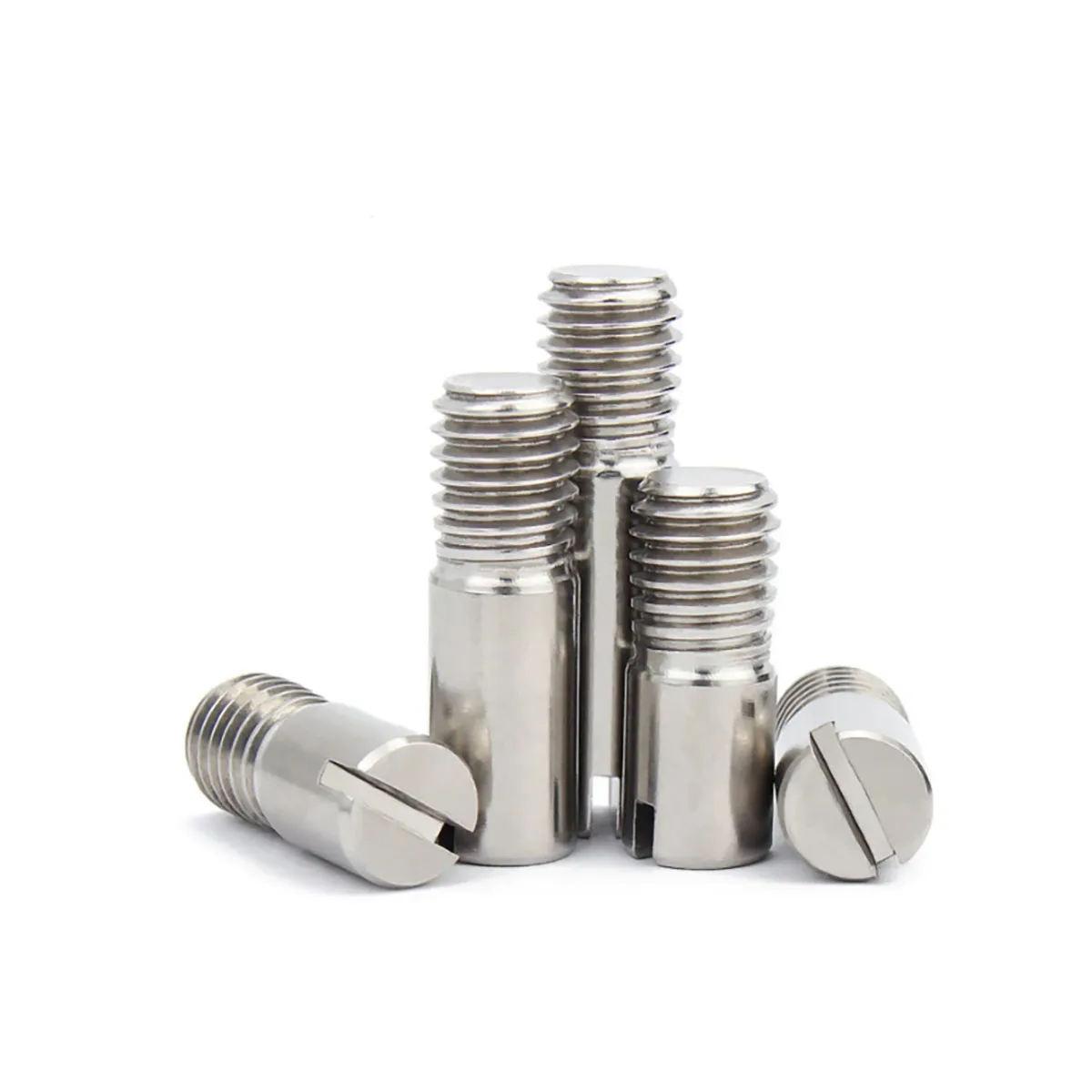 2/5Pcs 304 Stainless Steel Slotted Cylindrical Locating Pin, Male Thread Dowel Pin M2-M10, Length 5-50mm