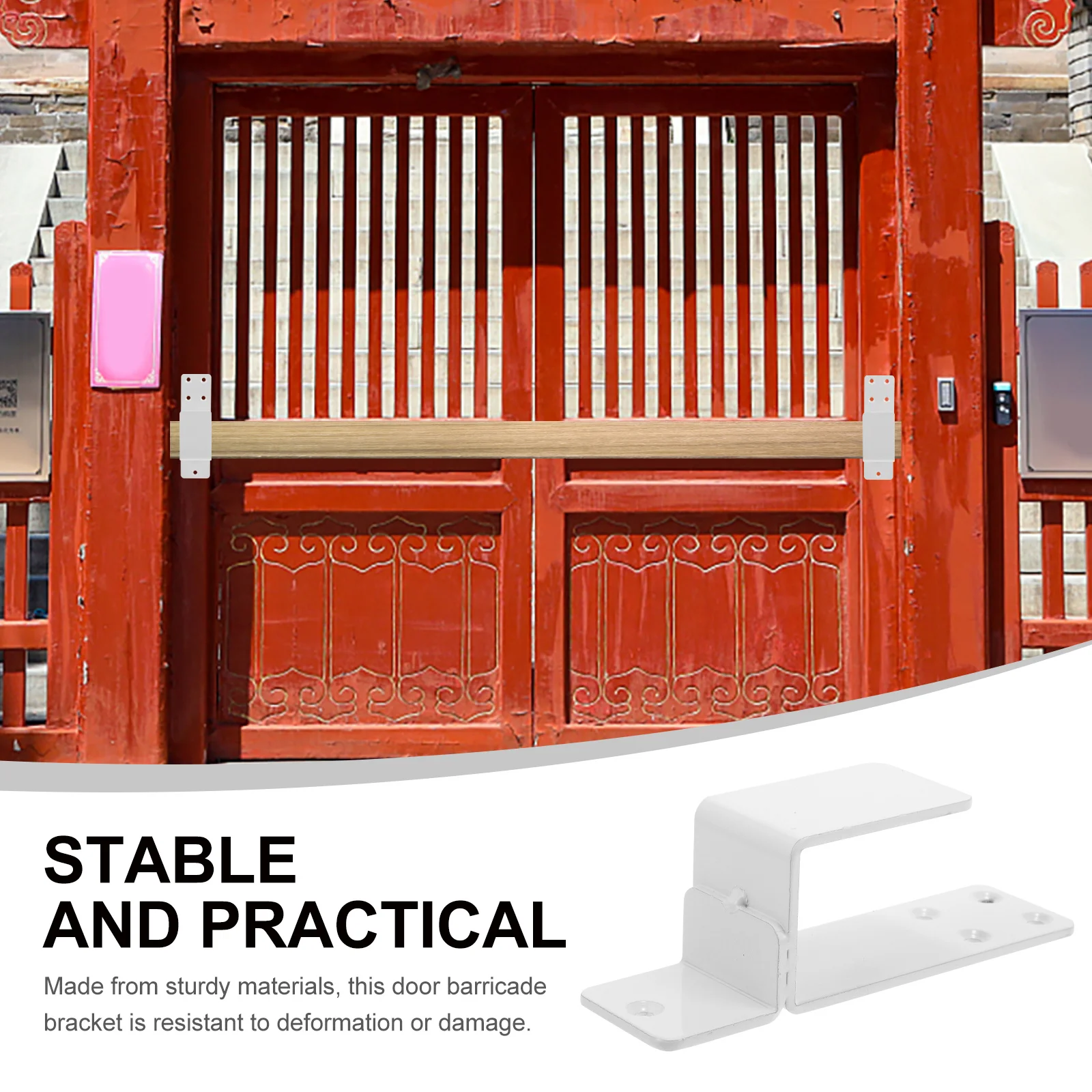

2pcs Barricade Brackets Heavy Duty Metal Security Bar Holder For Barn Door Hardware Door Latch Bracket Support Home Security