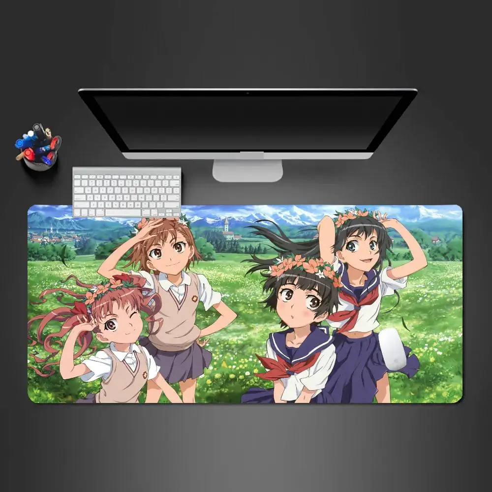 A Certain Scientific Railgun Anime Mousepad Non-slip Suitable For Office Computers Laptops E-sports Game Desk Mats XXL Keyboard