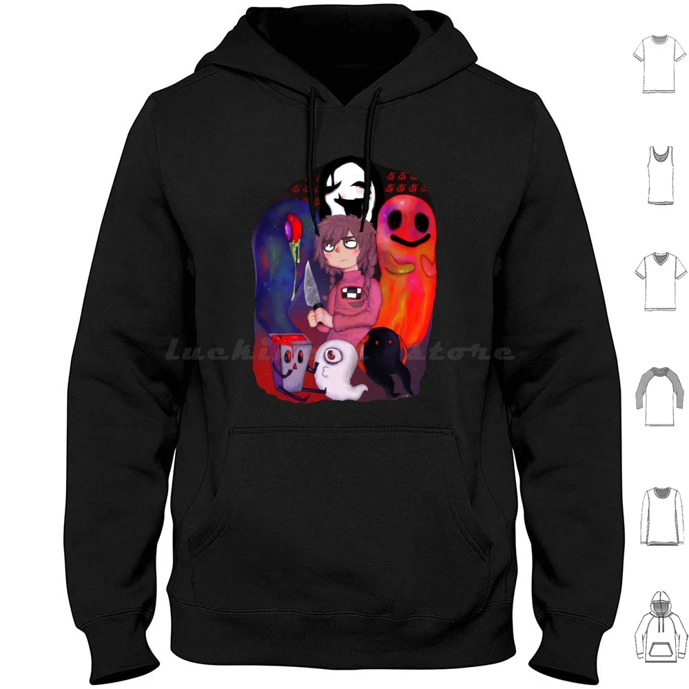 Yume Nikki Hoodies Long Sleeve Yume Nikki Game Rpg Uboa Madotsuki Ocene Ocene Plague Feeling Ghost Kyuukyuu Kun San