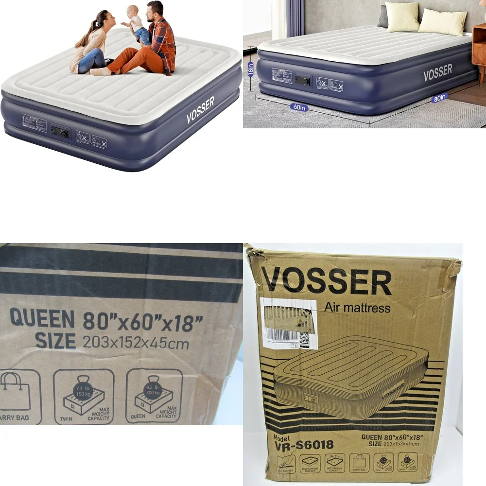 

MattressesQueen Size Air Mattress with Built-In Pump 18 Inch Thick for Comfortable Sleep