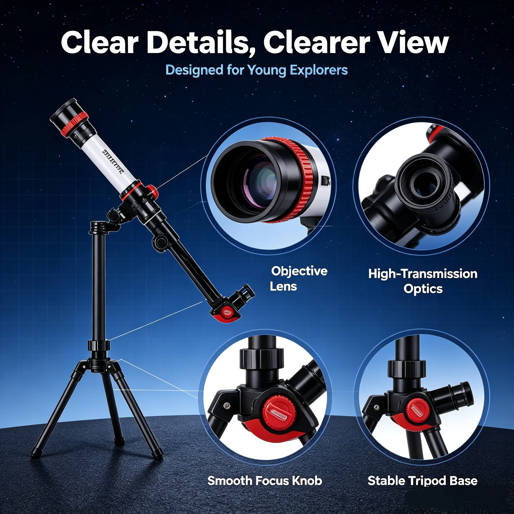 HD High Magnification Professional Astronomical Telescope Children Students Dual-Use Science Experiment Monocular