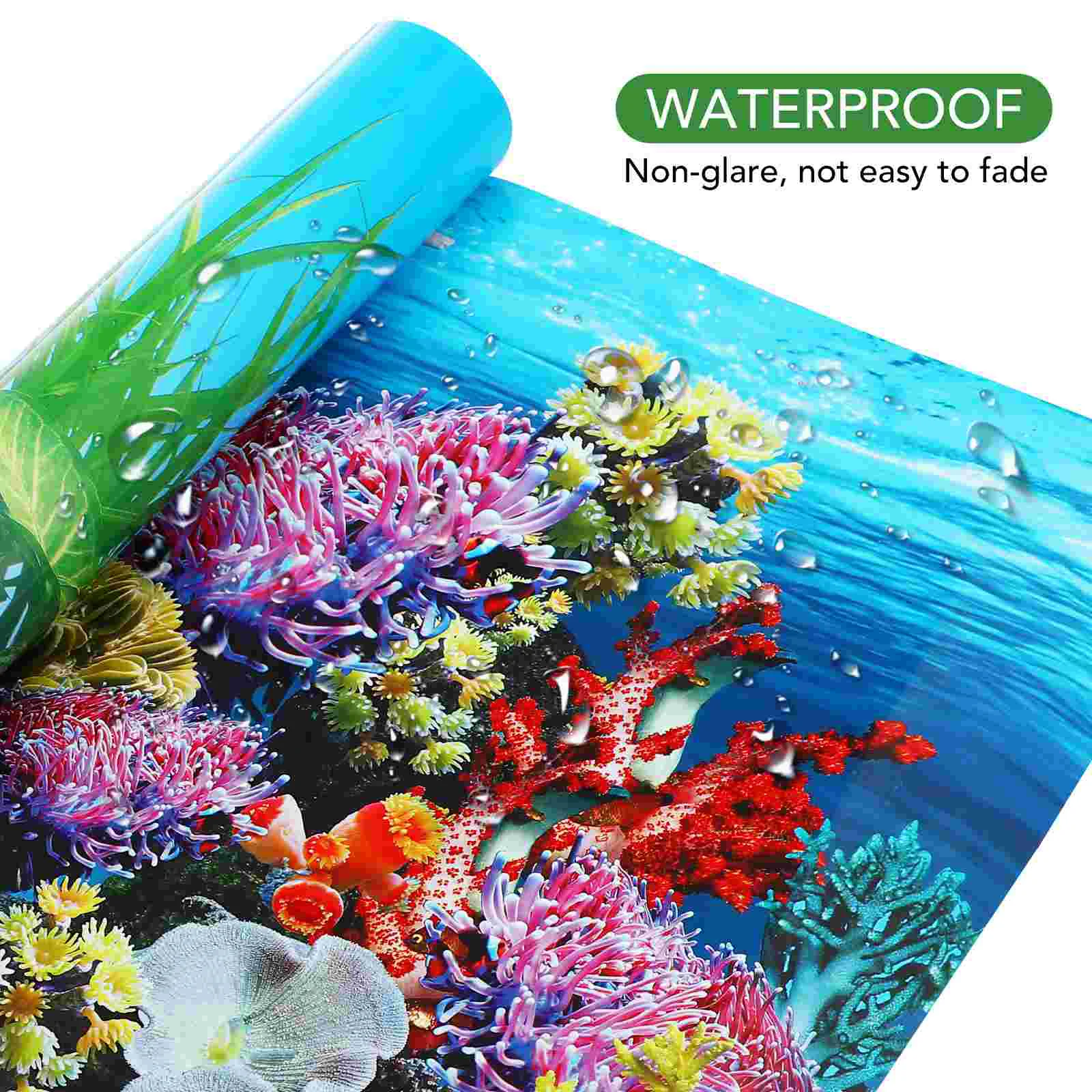 30 X42cm Background Adhesive Decal Wall Sticker Paper Fish Tank Decorate Aquarium Wallpaper The Sea Tanks