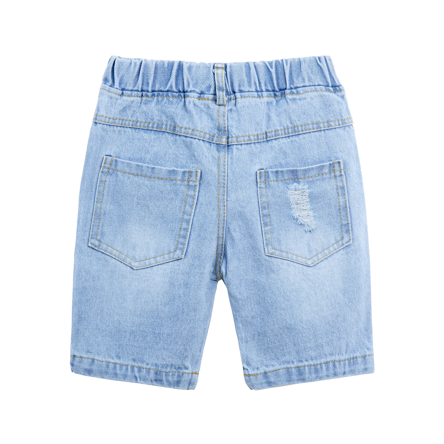 Mudkingdom Big Boys Jean Shorts Colorful Graffiti Ripped Knee Length Denim Shorts for Kids Clothes Slant Pocket Elastic Waist