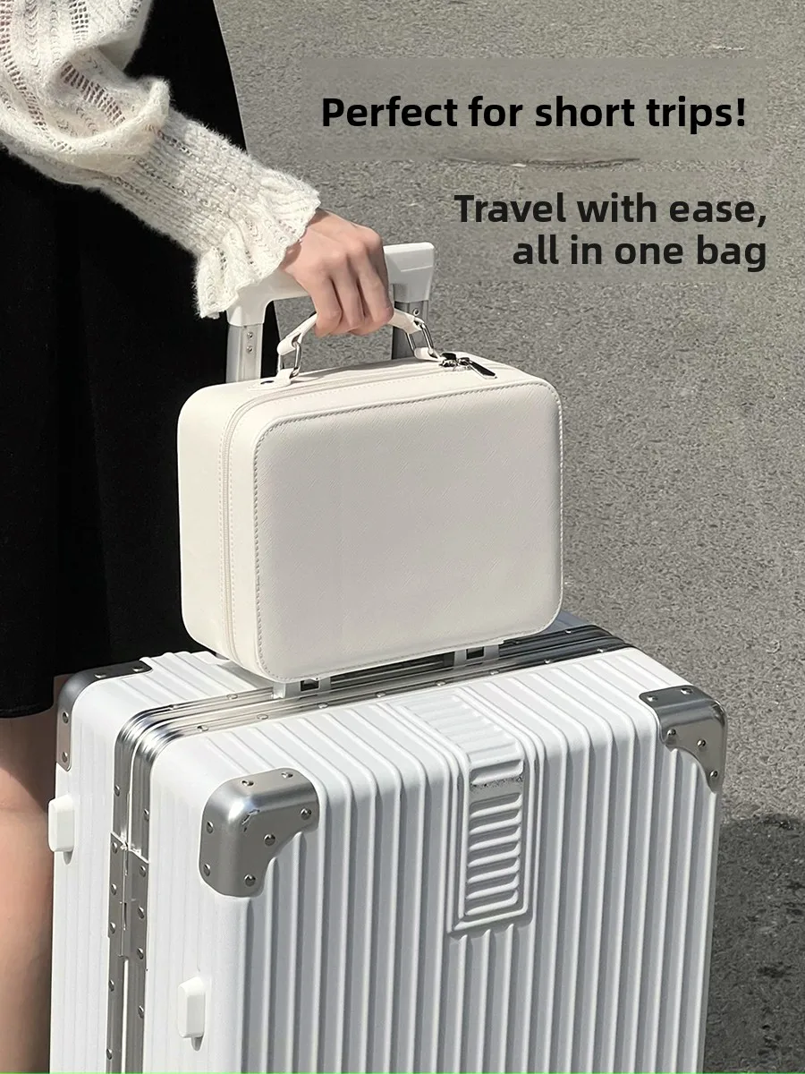 Portable eup Bag with Mirror Large Capaci Layered Cosmetic Storage Bag Women\'s Handbag Sle  Color Pure Color