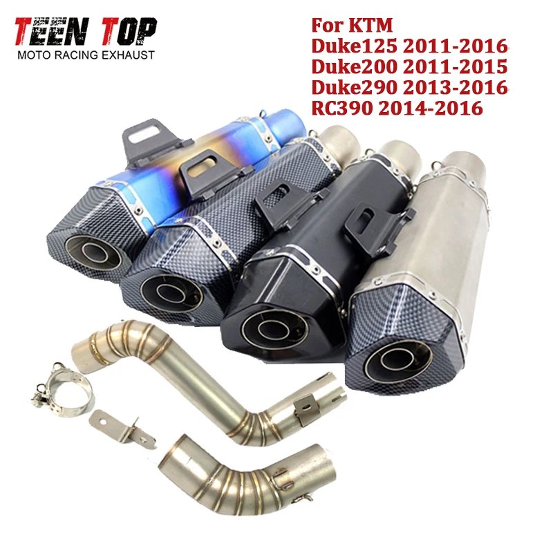 

For KTM Duke 125 200 Slip-on Exhaust Duke200 Escape Exhaust Duke290 Racing Muffler Silencer RC390 51mm Motorcycle Exhaust Pipe