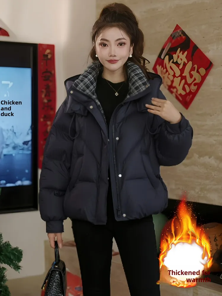 여성용 다운 코튼 재킷 겨울용 두꺼운 따뜻한 코트 후드 브레드 스타일 한국 버전 다용도 소형 사이즈 친화적인 외투