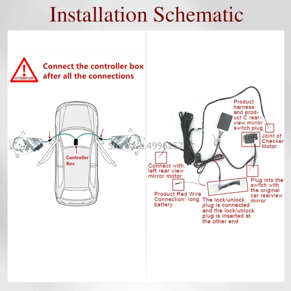 For Toyota Camry XV70 2018-2024 Car Side Mirror Folding Kit Rearview Mirror Folding Motor Engine Electric Power Mirror Fold