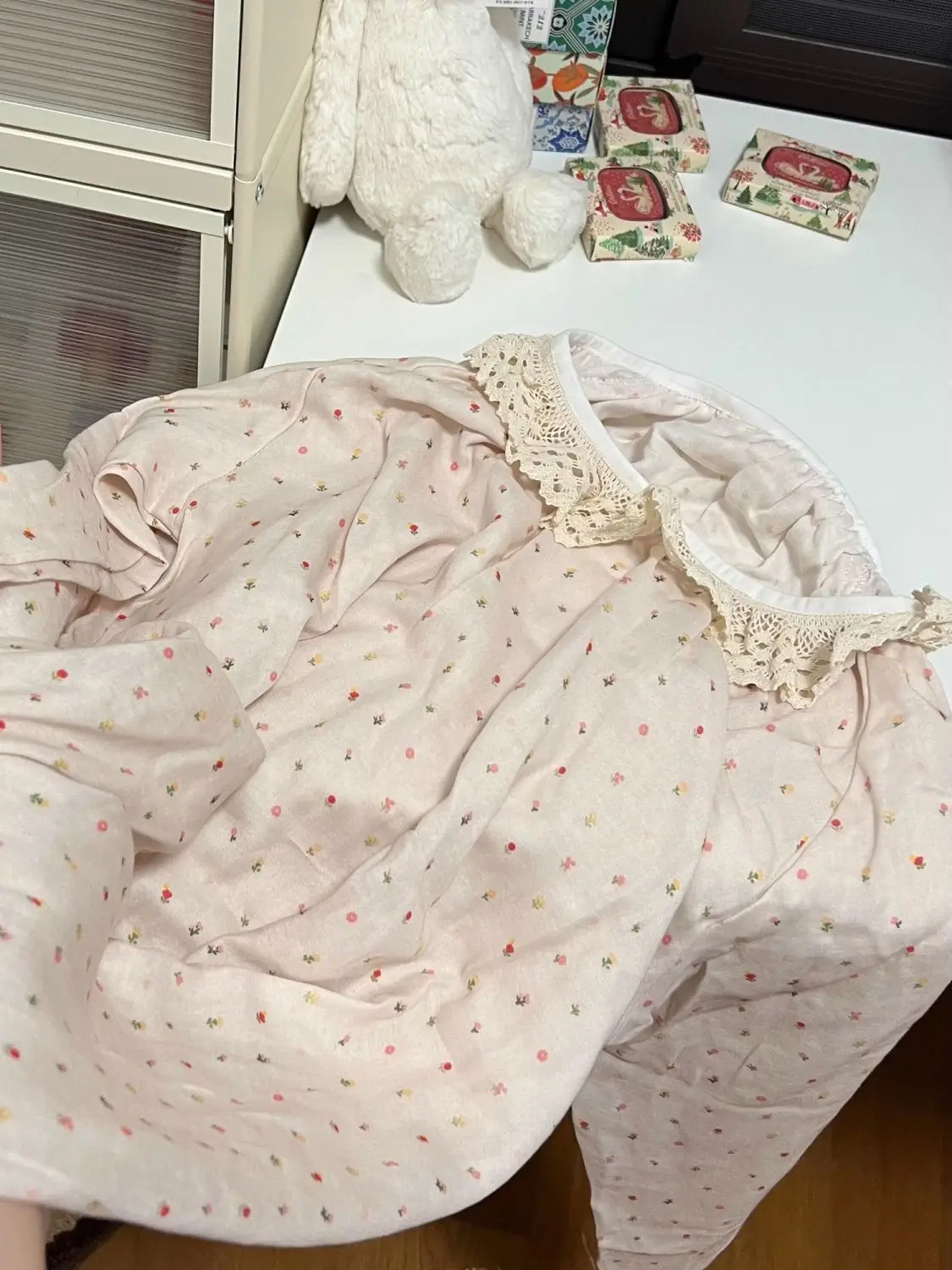 Nightgown Women Spring New Long Sleeve Lace-design Fashion Soft Loose Daily Homewear Korean Floral Sweet Ladies Popular