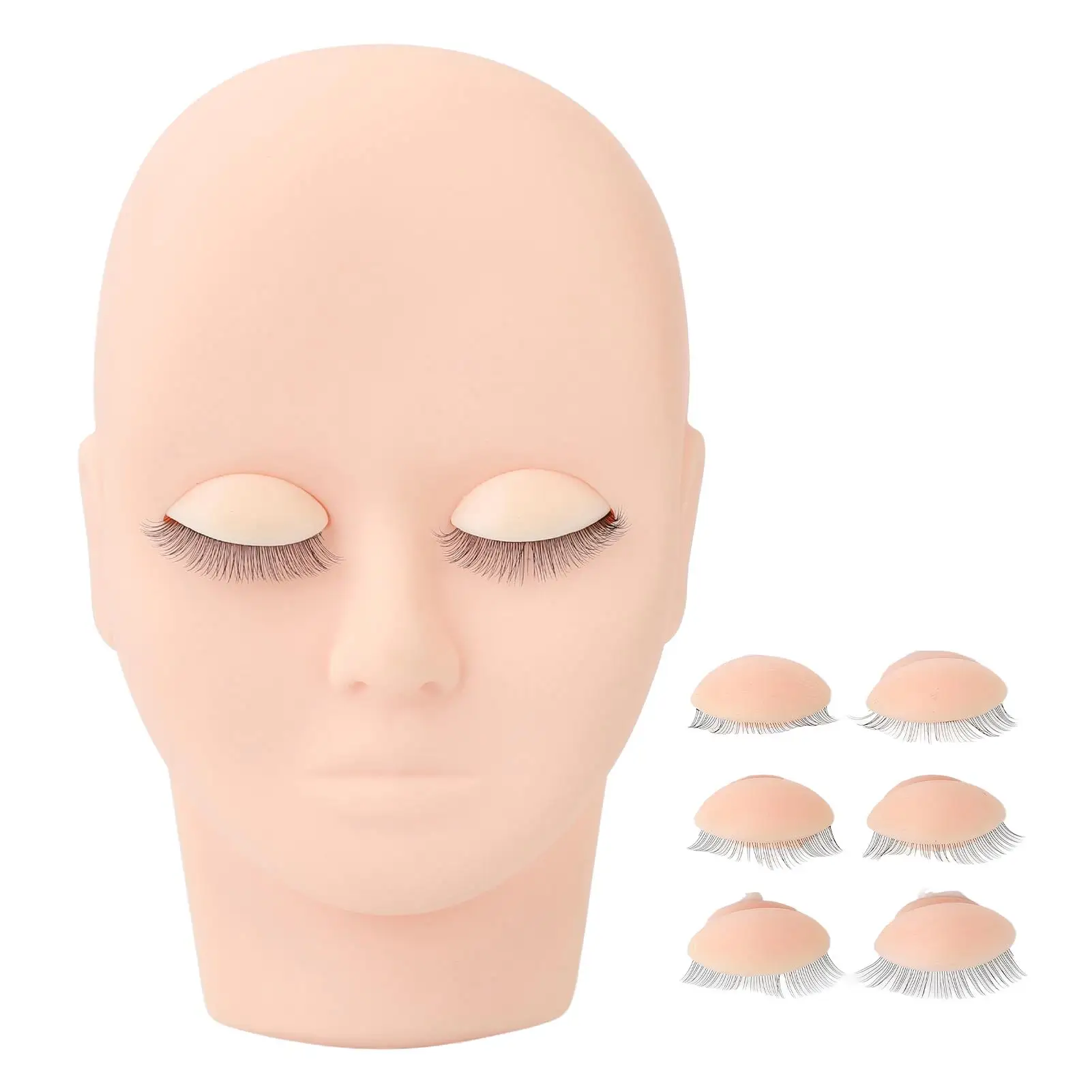 

3D Rubber Lash Mannequin Head for Eyelash Extension Practice in for beauty Salon - for beginner -friendly, Removable Eyelids