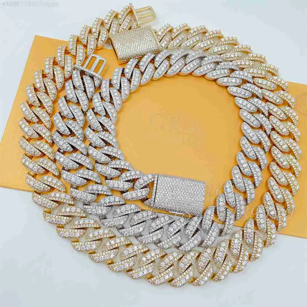 

20mm Width S925 Moissanite Cuban Link Cuban Bracelet Moissanite Hip Hop Jewelry Iced Out Cuban Link