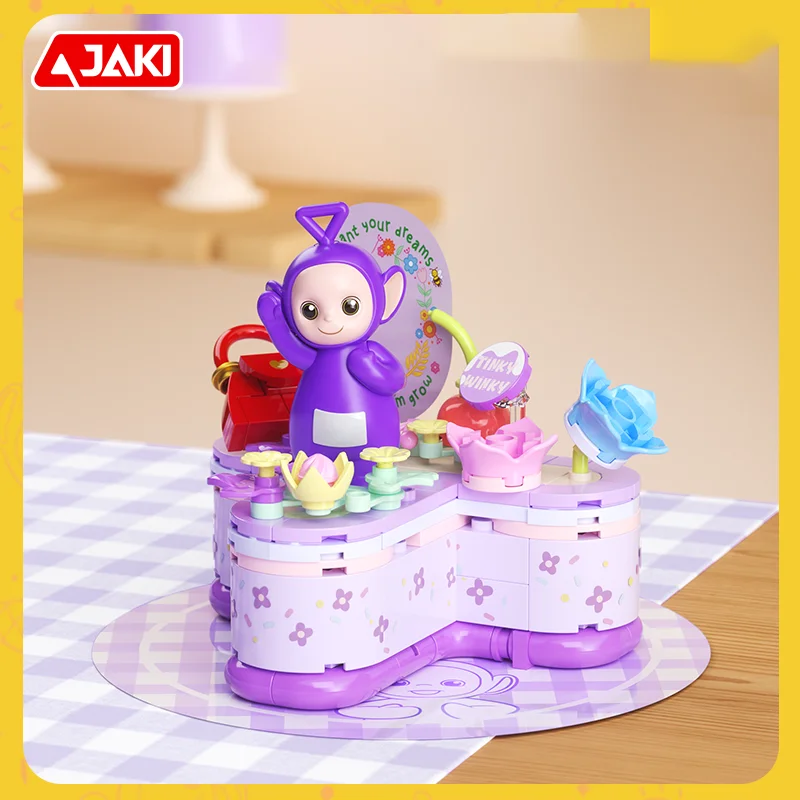 Klocki konstrukcyjne JAKI Teletubbies, ozdoby do ciasta truskawkowego, figurki dziecięce, zabawki, dekoracje piknikowe