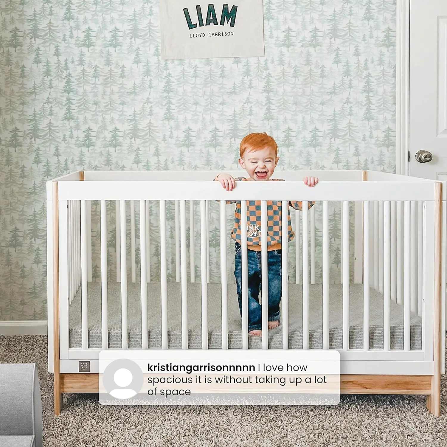 Gap Babygap Tate 4-In-1 Converteerbare Wieg-Greenguard Goud Gecertificeerd, Marine/Natuurlijk