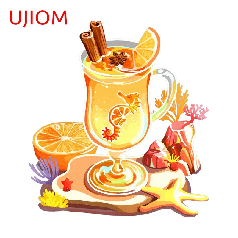 UJIOM 13cm X 11.9cm Creativite Juice Wall Stickers Beer Funny Cupboard Bedroom Decal Refrigerator Graphics Waterproof Decor