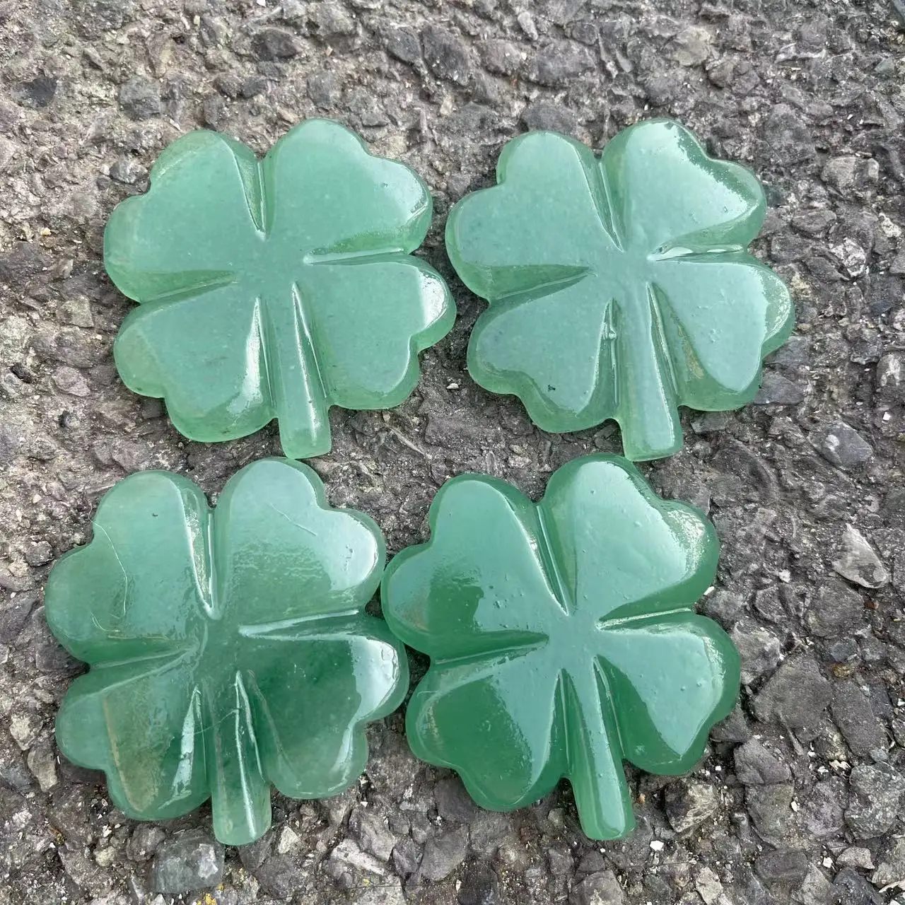 New Arrival Natural Crystal 1Pc Aventurine Lucky Four Leaf Clover Form Sculpture Craft Home Decoration Gift