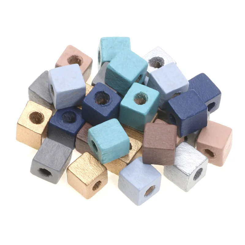 Square Wooden Beads 8mm 100pcs Morandi Color Wood Spacer Beads For Jewelry Making DIY Necklaces Bracelet Handicrafts Accessories