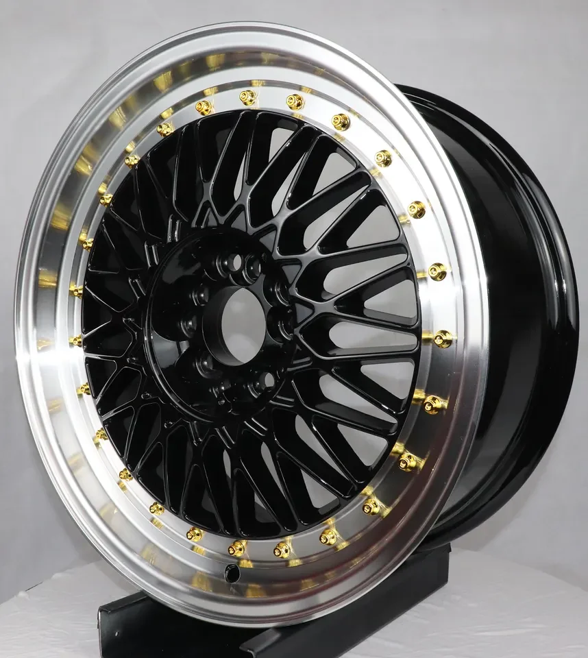 2ZW032 14 15 16 17Inch 4 5 8 10 holes Double PCD Mesh Deep Dish Design Alloy Wheels Rims with Rivets