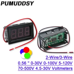 0.56 ''Mini Digital Voltmeter DC 4.5V To 30V 0-100V 70-500V 5-120V Digital Voltmeter Voltage Panel Meter 6V 12V 24V 110V 220V