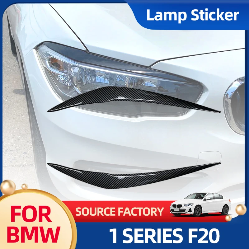 Автомобильное полотенце, глянцевое черное, наклейки на переднюю фару, брови, веки для BMW 1 серии F20 118i 120i 2015 2016 2017 2018 20