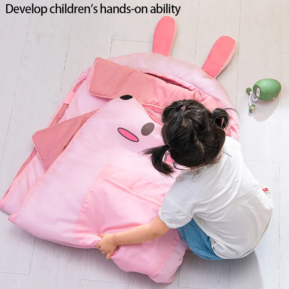 

AA74 Kids Sleeping Bags Camping Sleeping Bags for Kids Slumber Bag with Carry Bag for Children Daycare Naptime Pink