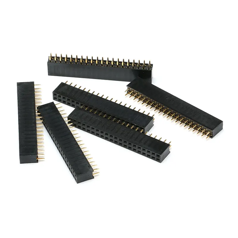 100PCS 2X20 PIN Double row Straight FEMALE PIN HEADER 2.54MM PITCH Strip Connector Socket 2*20 20p 20PIN 20 PIN FOR PCB BOARD