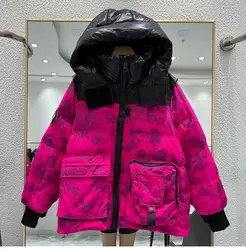 2024 Winter Print Jacket New Women Parkas Cotton Coat Female Bread Coat Jacket Loose Hooded Lady Warm Thicken Parka Outwear