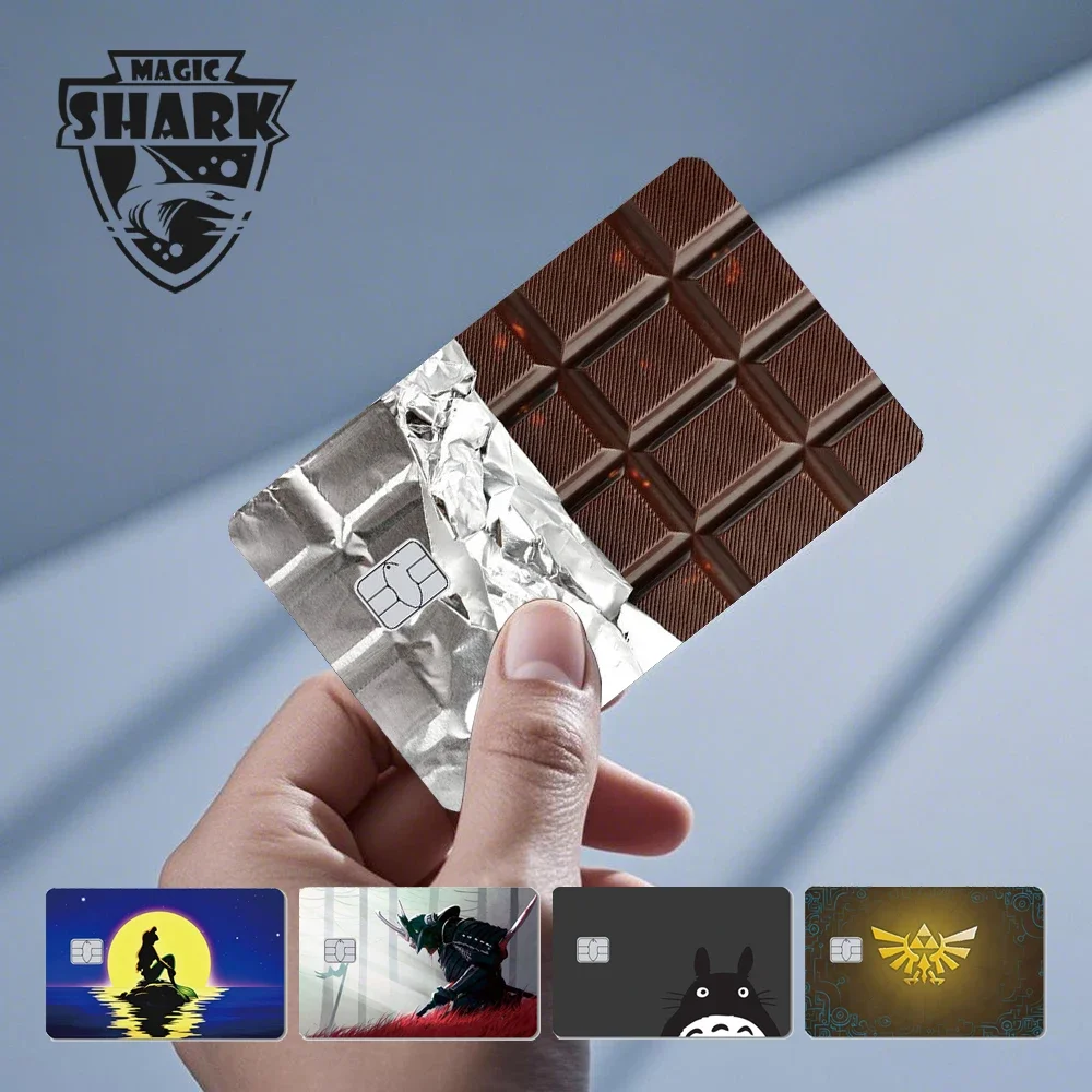Magic Shark การ์ตูนกระต่ายนักรบดอกไม้อะนิเมะช็อกโกแลต PVC สติกเกอร์ฟิล์มผิวสําหรับเดบิตบัตรเครดิต