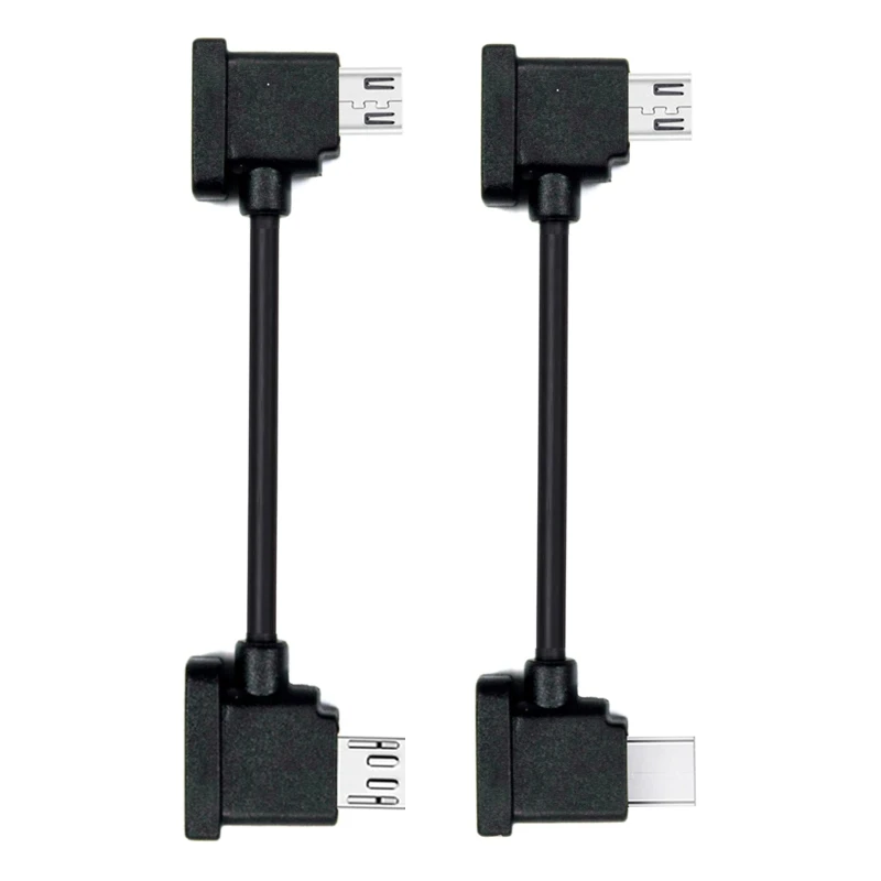 Cable de datos OTG tipo C a tipo C para teléfono Android, conector de ángulo recto para Mavic Air 2/Mini 2/FPV Air S2, 15cm/30cm, 90 grados