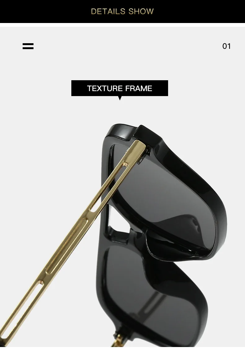 Neue Vintage Quadratische Sonnenbrille für Damen und Herren Marken-Rechteck-Sonnenbrille Ovale Brillen für Männer und Frauen – Detail 31