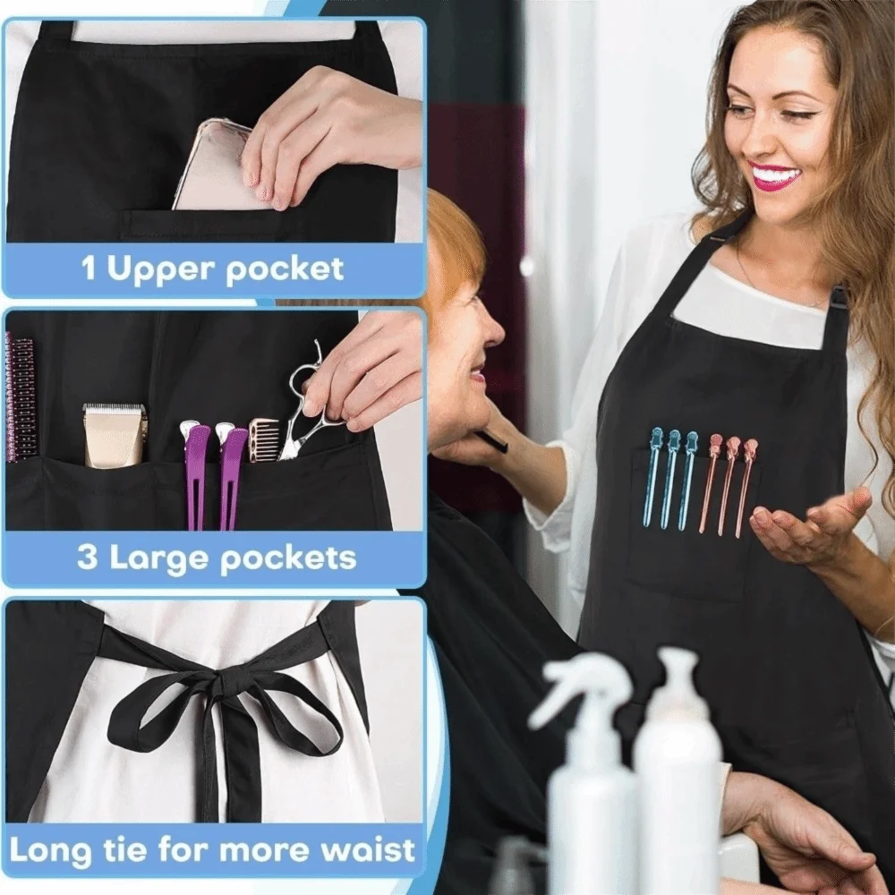 Waterproof Hair Stylist Hairdressing Aprons Professional with Pockets Hair Cutting Cloth Barber Wrap Durable Hair Salon Uniforms