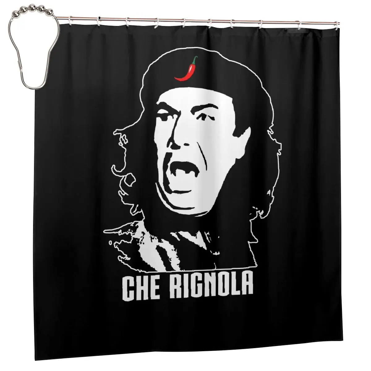 Maglia Meme Lino Banfi Divertente Che Guevara Che Rignola Cerignola Shower Curtain Bathroom Curtain Nordic Washable