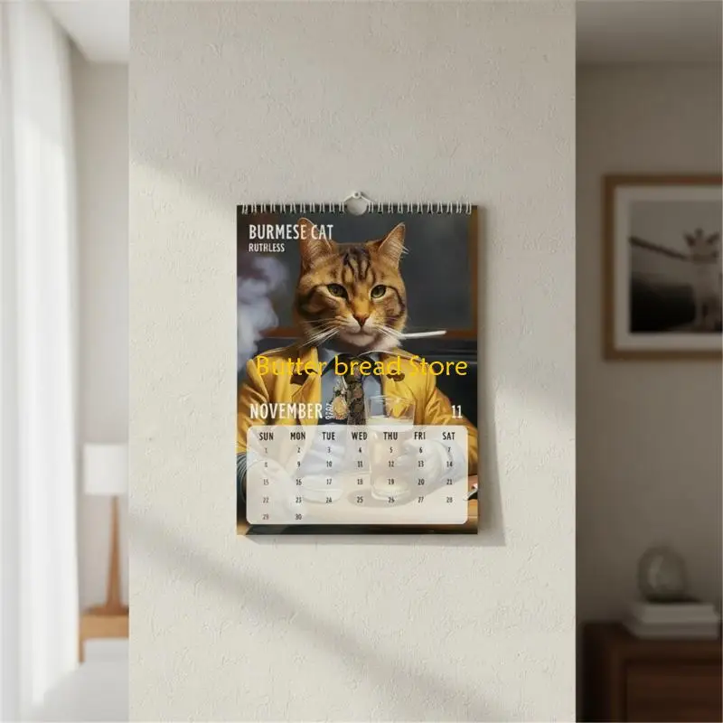 W89C Easy To Read Dates Creative Calendar 2026 Art Wall Calendar with Thick Coated Paper Sheets Colorful Colors