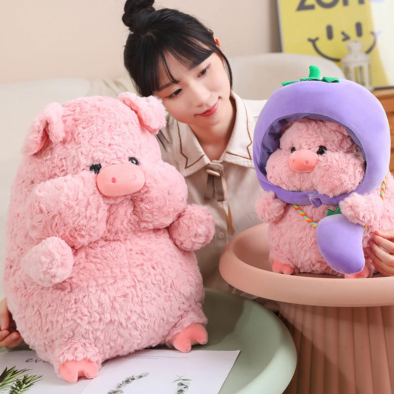 Pink Pig Vegetable Bread Series Toys Turn Animals Soft Carrot Plush Pepper Eggplant Pumpkin Dolls Birthday Presents for Baby