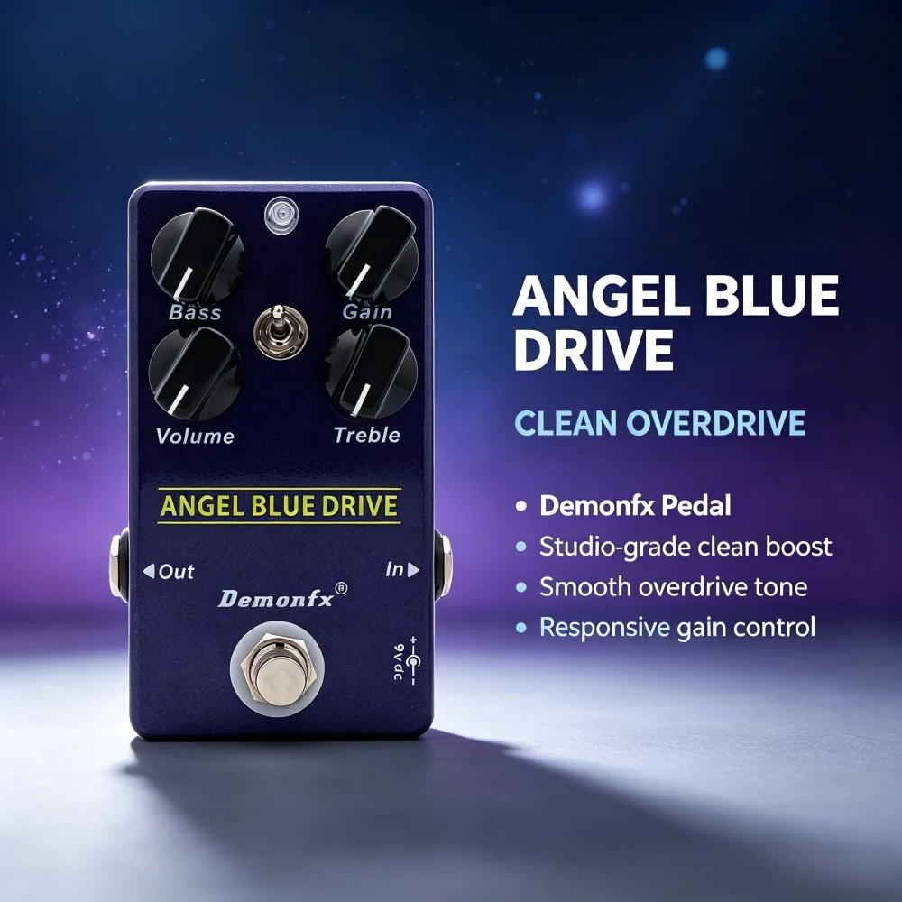Demonfx Angel Blue Drive Effektpedal True Bypass Clean Overdrive Gitarren-Effektpedal
