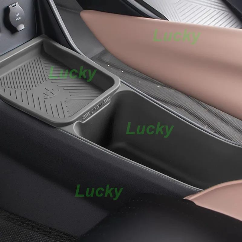 Car Under Central Console Storage Box for BYD Seagull 2023-2025 Silicone Flip Cover Storage Box Stowing Interior Accessories