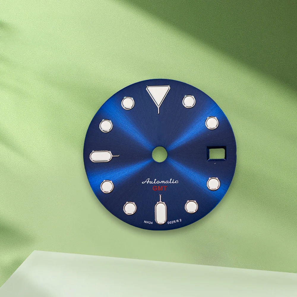 28,5 mm S Logo GMT NH35 Gossip NH36 quadrante automatico senza lancette adatte al movimento NH36/4R36 accessori per la modifica dell'orologio luminoso verde