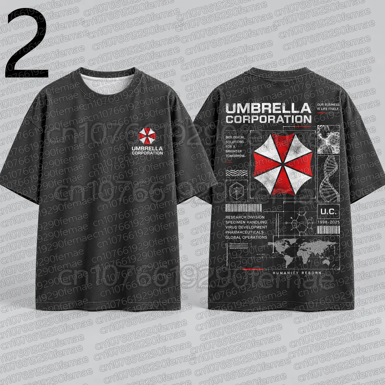 Resident Evil Umbrella Corporation T-Shirt Women's Men's Oversized Tee Biohazard Graphic Print Casual Streetwear Summer Top