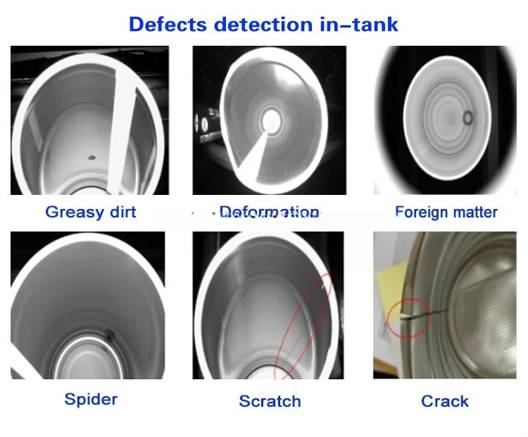 Industrial Food & Beverage Machinery Inspection for Metal Cans High Accuracy Automated Visual Defect Detection OCR Technology