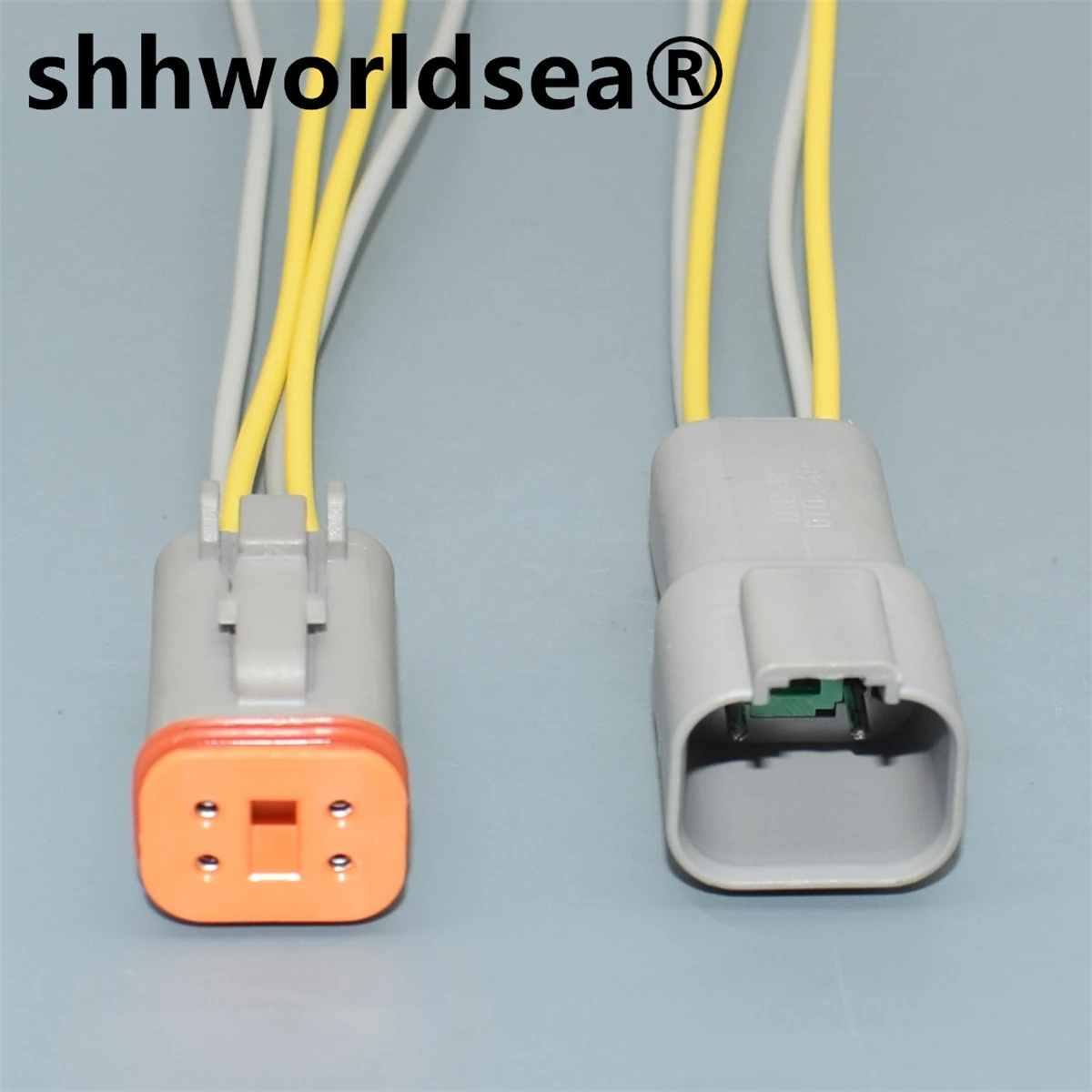 shhworldsea  DT Series Male Female 4 Pin Waterproof Electrical Wire Connector Plug Kit DT06-4S DT04-4P