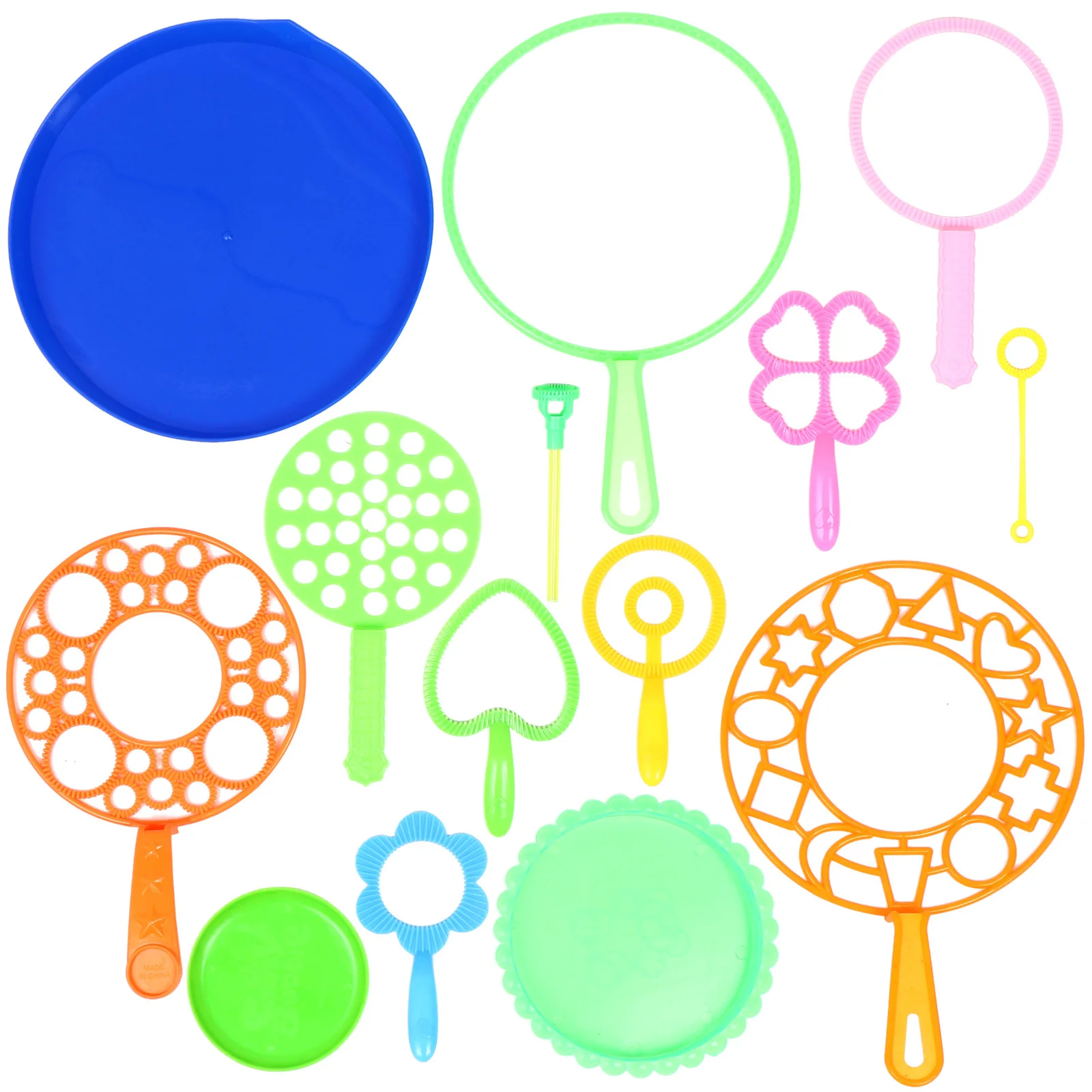14pcs Big Bubble Wands Set Colorful Outdoor Bubbles Adults Giant Bubble Party Favors Gift Durable Plastic Blow
