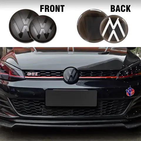 폭스 바겐 변형 VW 골프 6 7 7.5 8 자동차 액세서리 1 세트 자동차 앞 그릴 배지 뒷 트렁크 엠블럼 뚜껑 커버 로고 스티커