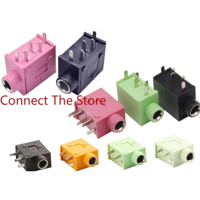 10PCS Computer Chassis 3.5MM Audio Socket PJ-325C Pink/blue/green Color Headphone  3.5  Base