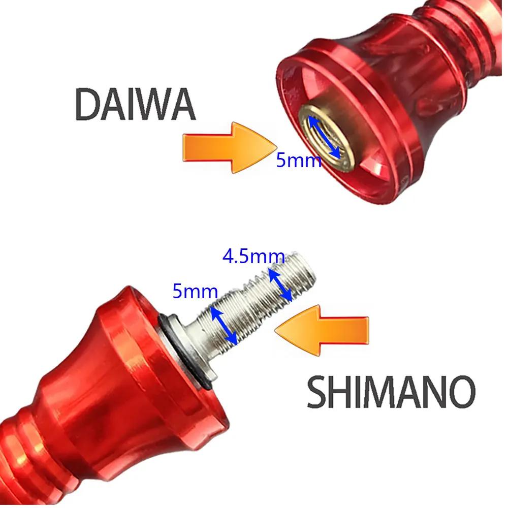 Manivela doble carbono para carrete de pesca – Atornillable DAIWA SHIMANO - imagen 2