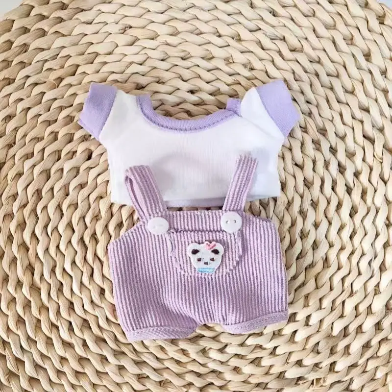 

Mini Plush Doll'S Clothes Outfit Accessories For Korea Kpop Exo 15-17cm Labubu Idol Overalls set Clothing Gift
