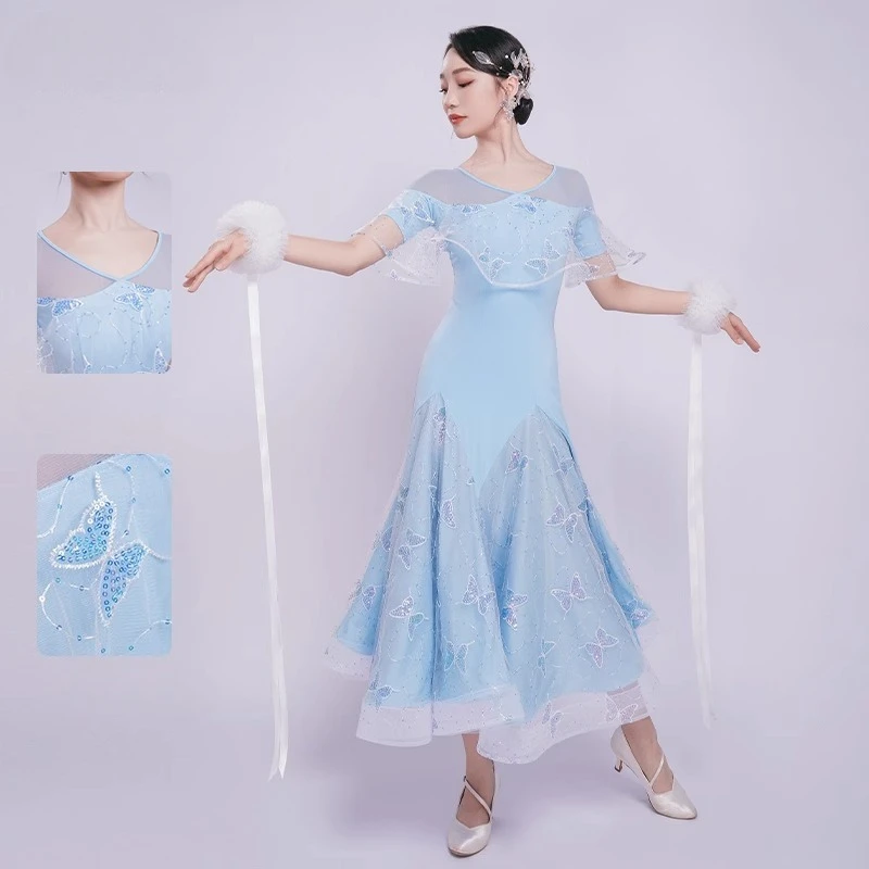 

Customized Modern Dance Suit Women's Ballroom Dance Competition Dress Sequin Performance Clothing Costumes
