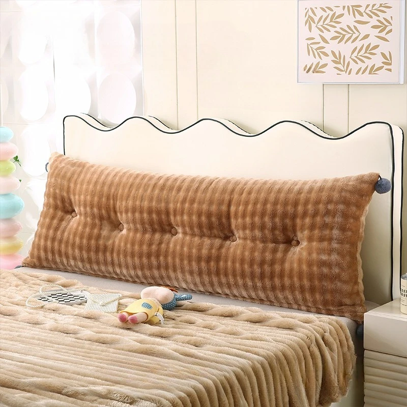Princess Style Plush Back Support Reading Pillow Skin Friendly Crystal Velvet Headboard Cushion Bed Strap Style Pillow Backrest