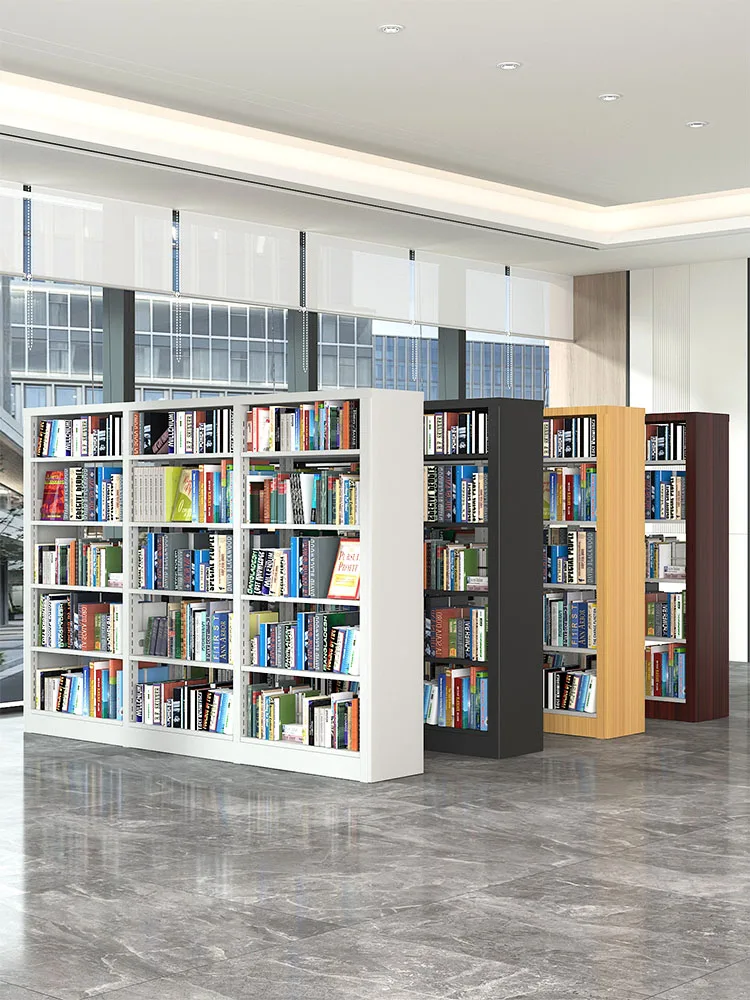 Steel Library Bookshelves Home Data Archive Shelves Floor Multi-layer Iron Bookcase School Reading Room Bookshelves