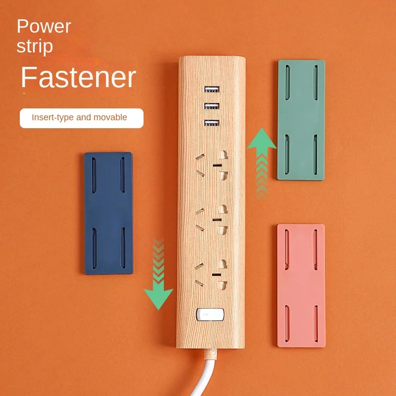 No Drill Wall Mount Power Strip Holder Self‑Adhesive Socket Organizer Rack Wall Hanging Cable Management Storage Bracket #2724